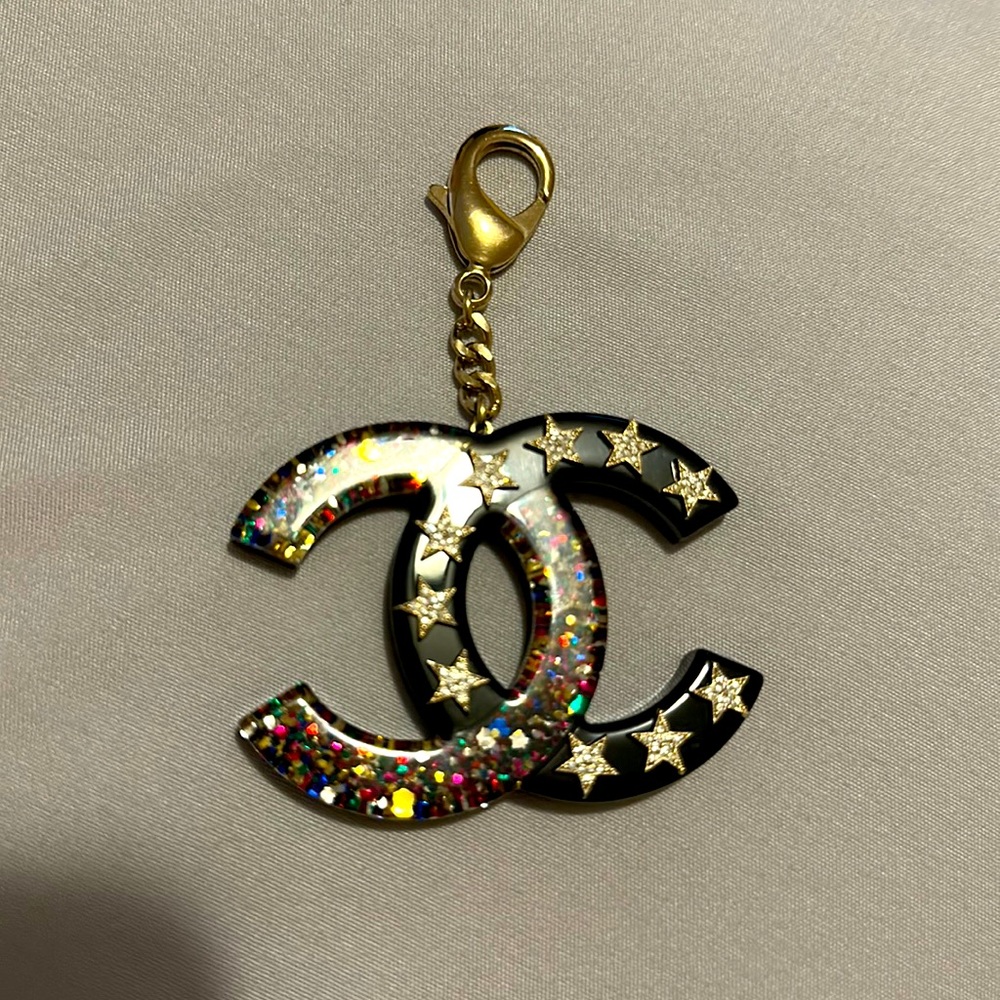 Chanel star multicolor keychain.